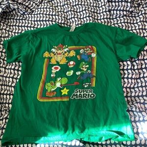 Super Mario Green Kids Short Sleeve Tee